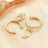 Owl Brass Micro Pave Cubic Zirconia Cuff Earrings EJEW-Z164-01G-3