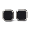 6 Pair 2 Color Square Acrylic Stud Earrings EJEW-A024-03C-3