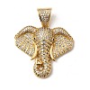 Brass Micro Pave Clear Cubic Zirconia Pendants KK-H267-060B-G-1