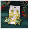 Star with Christmas Tree Iron Acrylic Dangle Stud Earrings FS-WGF30DA-04-1