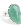 Teardrop Natural Green Aventurine Adjustable Rings PW-WG1EE83-06-1