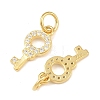925 Sterling Silver Pave Clear Cubic Zirconia Key Charms STER-A049-07G-2