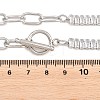 304 Stainless Steel Pave Clear Cubic Zirconia Tennis Chain Paperclip Chain Necklaces with OT Clasps NJEW-D326-02P-4