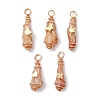 5Pcs 5 Styles Electroplated Natural Quartz Crystal Copper Wire Wrapped Pendants PALLOY-JF03436-1