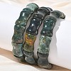 Bamboo Natural Indian Agate Beads Stretch Bracelets for Women Men BJEW-K304-01A-1