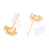 Cute Light Gold Plated Brass Stud Earrings EJEW-H106-02C-2