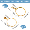 4Pcs 2 Styles 304 Stainless Steel Finger Ring Components DIY-BBC0003-13-2