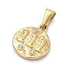 Textured 304 Stainless Steel Pendants STAS-A140-02G-1-2
