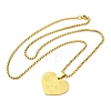 304 Stainless Steel Box Chain Arabic Heart Pendant Necklaces for Women NJEW-M008-02G-2