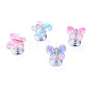 4Pcs 4 Colors Plastic Butterfly Shaped Toilet Tank Button AJEW-TA0003-57-2