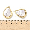 304 Stainless Steel with ABS Plastic Pearl Pendants STAS-G371-01G-02-3
