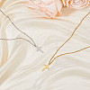 FIBLOOM 2Pcs 2 Colors 304 Stainless Steel Cross Pendant Necklace with Satellite Chains NJEW-FI0001-48-4
