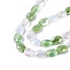 Electroplate Imitation Jade & Opaque & Transparent Glass Beads Strands EGLA-Q135-6x8MM-01E-4