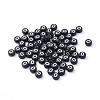 Black Acrylic Letter Beads MACR-D281-15-3
