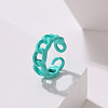 Spray Painted Alloy Oval Curb Chain Cuff Rings for Women WG64013-08-1