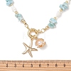 Ocean 304 Stainless Steel Starfish & Alloy Shell Shape Pendant Necklaces NJEW-JN06291-4