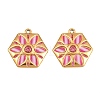 304 Stainless Steel Enamel & Rhinestone Pendants STAS-G398-26G-01-1