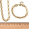 304 Stainless Steel Coffee Bean Chain Bracelet & Necklace Jewelry Sets SJEW-L199-19G-5