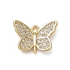 Butterfly Theme Brass Micro Pave Clear Cubic Zirconia Connector Charms CU-CBAFF5B-02C-G-1