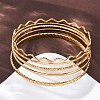 5Pcs 304 Stainless Steel Bangle Set for Women BJEW-S162-01C-G-2