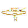 304 Stainless Steel Initial Charm Bracelets FS-WGD8E41-22-2