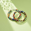 Colorful Glass Seed Braided Big Hoop Earrings EJEW-JE05015-3