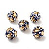 Round with Evil Eye Brass Enamel Pendants KK-G419-15G-03-1