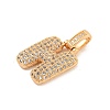 Brass Micro Pave Clear Cubic Zirconia Pendants KK-B099-01G-H-2