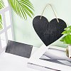 CRASPIRE 4Pcs 2 Style Heart & Rectangle Wooden Hanging Plate HJEW-CP0001-01-4