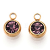 201 Stainless Steel Rhinestone Charms X-STAS-S068-06G-2