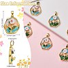 5Pcs Brass Enamel Pendants KK-SZ0002-58A-2