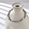 304 Stainless Steel Coffee Bean Chain Bracelets for Women Men BJEW-F488-27P-3