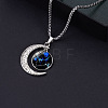 Alloy & Glass Luminous Moon Constellation Pendant Necklaces WG12A0F-02-1