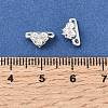 Brass Micro Pave Clear Cubic Zirconia 2-Loop Heart Spacer Bars KK-C258-05S-3