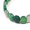 Dyed & Heated Natural Agate Oval Beaded Stretch Bracelet G-E010-01-22-2