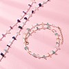 3Pcs 3 Styles Natural Lapis Lazuli & Aquamarine & Amethyst & Rose Quartz & Green Aventurine & Citrine Chip & Glass Seed Baeded Necklaces for Women NJEW-JN05603-2