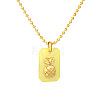 304 Stainless Steel Rectangle with Fruit Pendant Ball Chain Necklaces WGDAD40-03-1