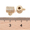 Brass Micro Pave Clear Cubic Zirconia Tube Bails KK-B100-015G-3