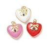 Brass Micro Pave Cubic Zirconia Charms KK-C156-20G-1