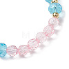 Transparent Acrylic & Faceted Glass Beaded Stretch Bracelets for Women BJEW-JB10627-4