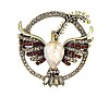 Peach Dove in the Ring Alloy Rhinestone Brooch for Backpack Clothes PW-WGE0FE6-03-1