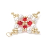 Glass Seed Beaded Star Pendants PALLOY-MZ01165-03-4