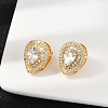 Brass Micro Pave Clear Cubic Zirconia Clip-on Earrings X-EJEW-H154-11A-G-3