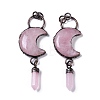 Natural Rose Quartz Crescent Moon Big Pendants G-B073-04R-02-1