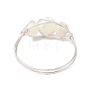 Round Natural Sea Shell Finger Rings RJEW-JR00848-01-4