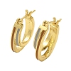 Two-layer Oval Brass Enamel Hoop Earrings EJEW-S252-03C-G-4