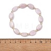 Natural Kunzite & Non-magnetic Synthetic Hematite Oval Beaded Stretch Bracelets for Women Men BJEW-JB13934-03-3