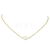 Natural Baroque Keshi Pearl Pendant 304 Stainless Steel Cable Chain Necklaces for Women NJEW-JN06225-02-2