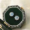 925 Sterling Silver Moissanite Rhinestone Stud Earrings EJEW-U042-05P-03-5