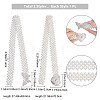 2Pcs 2 Style ABS Plastic Pearl Braided Stretch Chain Belts with Alloy Oval Clasp AJEW-CP0001-66-2